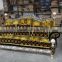 Italy Gorgeous 18/24K Gold Plated Living Room Furniture/ European Classic Royal Brass Carving Fabric Upholstery Gilded Sofa Set