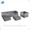 Gray outdoor patio All weather wicker modern low back sectional sofa set