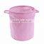Round style laundry hamper with closing and rope handle, non-woven fabric laundry basket