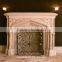 Hand carving natural stone limestone fireplace mantel for sale