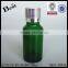 Shanghai Best manufacturer oil glass bottle 10ml 15ml 30ml 50ml green oil glass bottle with white dropper