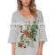 Digital printing knitted pullovers womens cardigan sweater