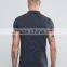 New Design Custom Short Sleeve Three Button Placket Dark Grey Men's Cotton Spandex 200gsm Casual Skinny Slim Fit Polo T-Shirt