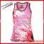 Wholesale Custom sublimation printing dry fit coolmax flower singlets women's running vest