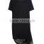 extra long slim fit blank t-shirt with roll sleeves