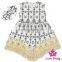 48BQA142 Lovebaby FAUX SUEDE Fabric Printed Pattern Girls Dress With Bow Headband Baby Girls Fancy Dress Picture