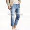 Straight Cropped Jeanswholesale men ripped jeans euro worn-out jeans