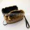 Wholesale Fashion Women Sheep Fur Tote Bags / Genuine White Lamb Fur Handbag