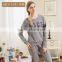 2017 Best Qianxiu Wholesale Lightweight Long Sleeved Elegant Gray Knit Cotton Mens Sleep Shirt