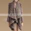 Autumn/Winter genuine real fur cape knit rabbit fur coat for women