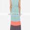 CHEFON Color Block turquoise maxi dress