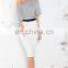 2015 fashion white bodycon midi skirt , high waist skirt, crop top and skirt set