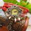 2014 Stock Wholesale Vintage Genuine Leather Bracelet Vintage Watch