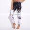 Black and white digital printing meth splicing yoga pants women sports leggings