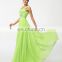Grace Karin Wholesale Fashion Ladies Sleeveless Chiffon Green Beaded Long Evening Dress CL4446-2