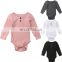 Muti Colors Baby Autumn Winter Romper Solid Cotton Bodysuit Baby Ribbed
