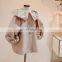 2020 autumn girls windbreaker lotus leaf collar lace puff sleeve coat coat trench coat
