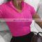 2020 Hot Wholesale Women's Sexy Zipper Stand Collar Skinny  Crop Top