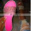 Women Girls Fashional Neon Pink Slider New Designs Flat Sandals for Women With Diamonds women's sandals