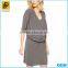 Office wear working breastfeeding nursing wrap front khaki short chiffon maternity dress clothing