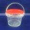 PP material food grade round shape 600ml clear plastic bucket