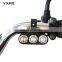 Hot sale motorcycle handlebar mount CNC aluminium alloy 3 LED indicator light push button headlight switch
