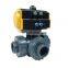 valve pneumatic three way control triple union plastic 3 way pvc pneumatic ball valve for water air