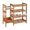 wooden bamboo 4 layers multifunctional shoe racks oerganizer for home