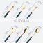 Dining Plastic Handle 5 Pieces Package Stainless Steel Cutlery Set Luxury Gold Flatware Wedding