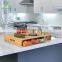 Organic Bamboo Chopping Board with plastic Trays drawers Carving Board with Stackable Containers Easy-Grip Handle