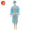 35GSM PP+PE Non Sterile nonwoven suit knitted cuffs ppe nonsurgical Disposable Isolation Gown
