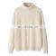 Pure 100% Cashmere Turtleneck Sweater Winter Thick Warm Loose Knit Casual Solid Pattern with Front Logo