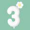 Small Daisy Flower Foil Balloons 40 Inch White Number 0-9 Large Figures Baby Shower Girl's Birthday Party Decorations Supplies