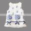 Flower baby girl sundress sleeveless kids dress white children long gown wholesale toddle frock