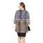QD30983 Woman Real Fox Fur Coat In Silver and Brown Color 2015 New Style
