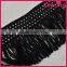 bulk black long dacron tassel fringe for carpets decorative