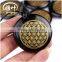 2016 Fashional Pendant Engraved Gold Flower of Life Stone Pendant Necklace