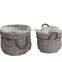 2pcs Garden Flower Basket With Rope Handle And Plastic Liner