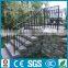 Outdoor decking black powder coated wrought iron stairs railing