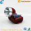 Rechargeable Battery and Solar Charging LED Flashlight Red Plastic Headlight