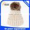 High Quality Custom Winter Knitted Beanie Hat With Fur Pom- Pom                        
                                                Quality Choice