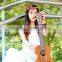 Electric 4 strings 26" Inches Ukulele High quality solid Koa wood Tenor Ukulele+Bag