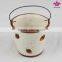 Wholesale ceramic pail with turket design for harvest,ceramic ice bucket