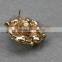 Rhinestone round pierced leaf metal decorative shoe clips&metal buckels for dress