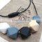black white&gray hexagon silicone beads factory wholesale baby teething necklace wholesale2016 Most Popular TN037