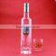 clear 50cl liquor bottles gold aluminium cap glass wine bottles emboss vodka bottle