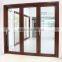 Broad Factory wood clad aluminum Bi-folding glass three sash door design for homes