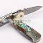 OEM Damascus Small abalone pure copper folding knife