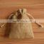 printed jute drawstring bags/ small burlap gift bags