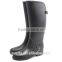 clear solid color black women waterproof gumboots with buckle